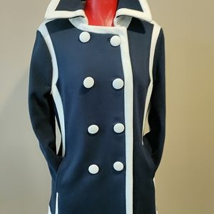 International Concepts navy blue coat, size large.